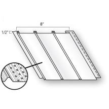 SOFFIT VINYL (BEADED) WH PERF 8"x12' 6" KCAN 0635