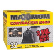 GARBAGE BAGS 33"x48" 32pk MAXIMUM 33483