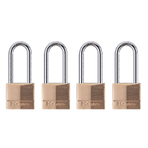 PADLOCK BRASS 1 9/16" 4-PK