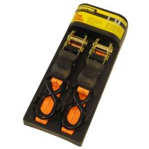 TIE DOWN RACHET SHOPRO 1"x15' 2pc R000750