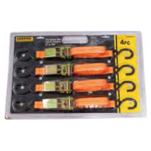 TIE DOWN RATCHET SHOPRO 1"x15' 4pc ROOO902