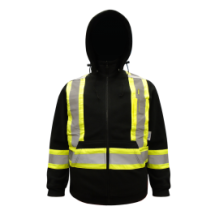 SAFETY JACKET / HOODIE BLK 6420BK-MED