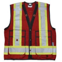 SAFETY VEST OPEN ROAD SURVEY RED 6165R-LRG