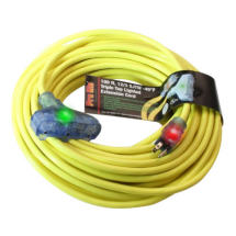CORD EXTENSION PRO GLO 12/3 x 100'/30m YEL TRI
