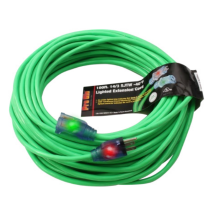 CORD EXTENSION PRO GLO 14/3 x 100'/30m GRN SGL