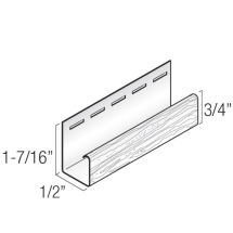 SOFFIT VINYL J-TRIM KAYCAN 1/2"x 12' WHT