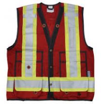 SAFETY VEST OPEN ROAD SURVEY RED 6165R-XLRG