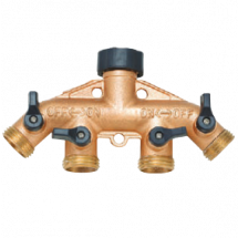 HOSE (WATER) MANIFOLD BRASS 4 OUTLET