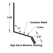 FLASHING WINDOW 3" BLACK 3" BACK 103-0783